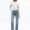 Alice and Olivia Rey Side Zipper Wide Leg Jean | Pants