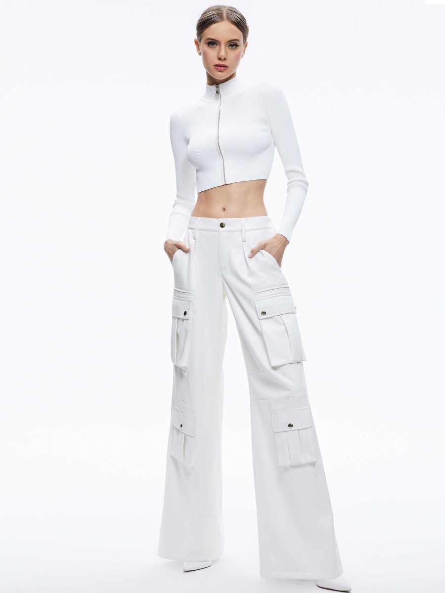 Alice and Olivia Joette Vegan Leather Cargo Pant | Pants