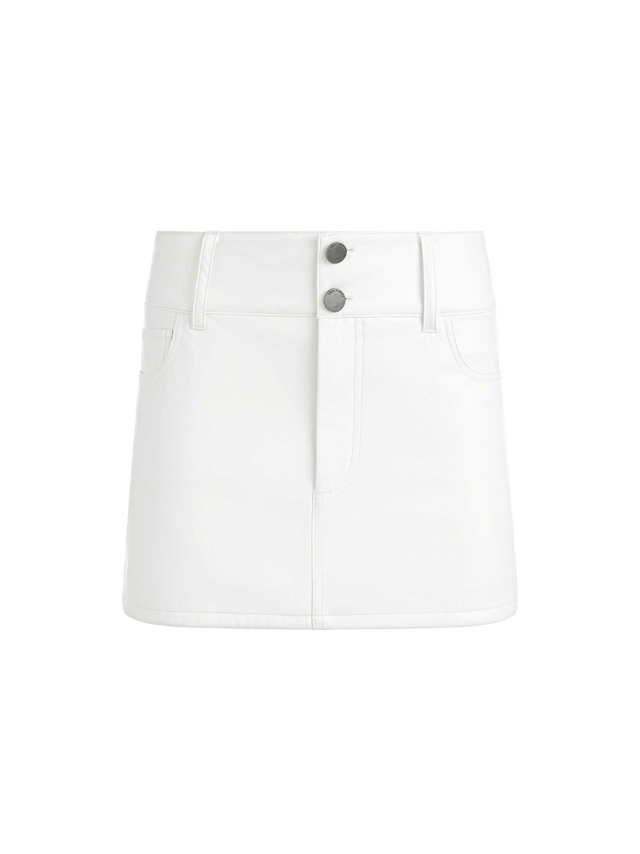 Alice and Olivia Laika Low Rise Vegan Leather Mini Skirt | Skirts