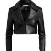 Alice and Olivia Yardley Leather Cropped Jacket | Jackets + Coats