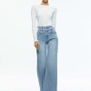 Alice and Olivia Missa High Rise Wide Leg Crystal Side Jean | Pants