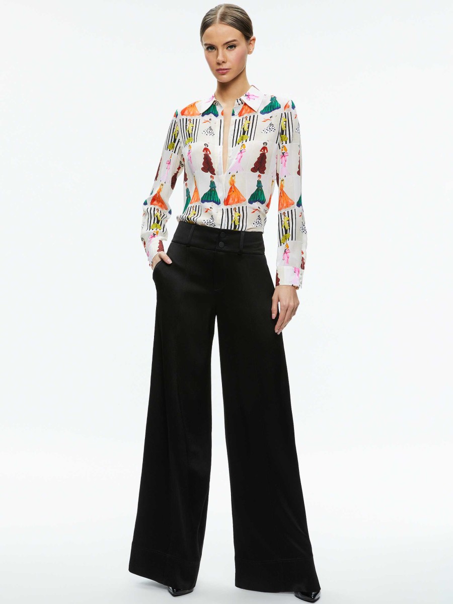 Alice and Olivia Willa Placket Top | Tops