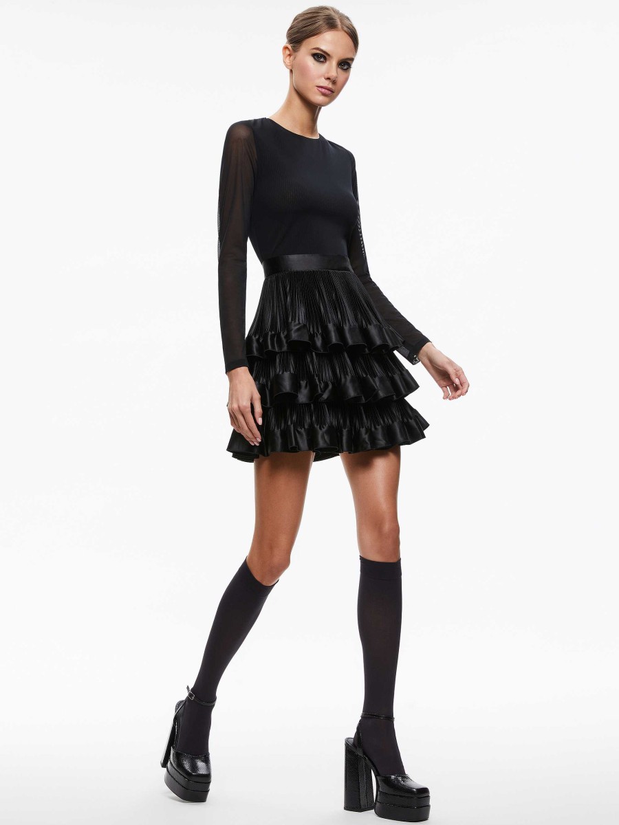 Alice and Olivia Chara Tiered Ruffle Mini Dress | Dresses