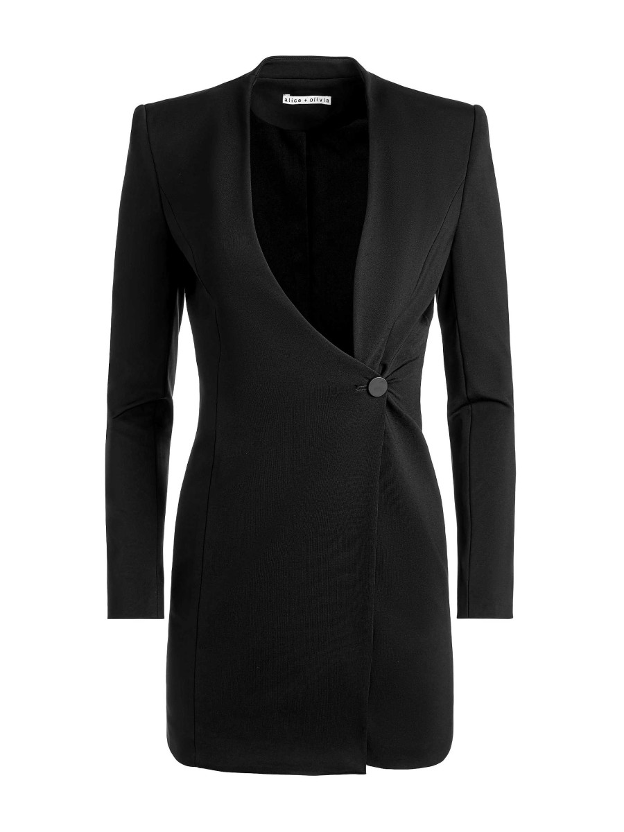 Alice and Olivia Guenda Curved Neckline Blazer Dress | Dresses