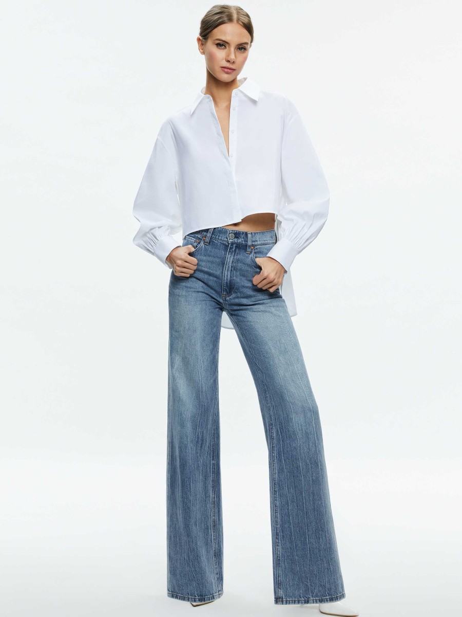 Alice and Olivia Finely High-Low Blouse | Tops