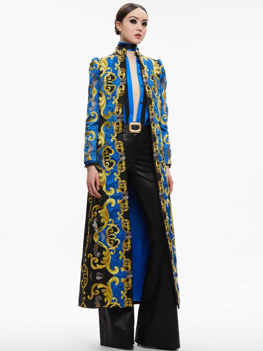 Alice and Olivia Thomas Embroidered Maxi Coat | Jackets + Coats