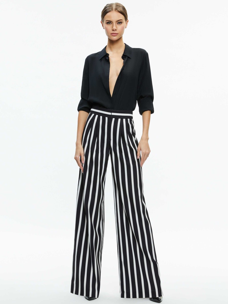 Alice and Olivia Pompey High Waisted Pleated Pants | Pants