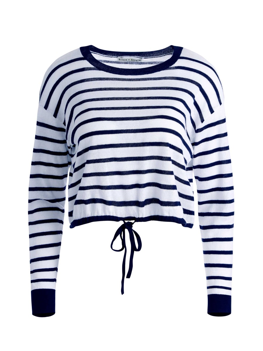 Alice and Olivia Bernetta Cropped Drawstring Pullover | Sweaters