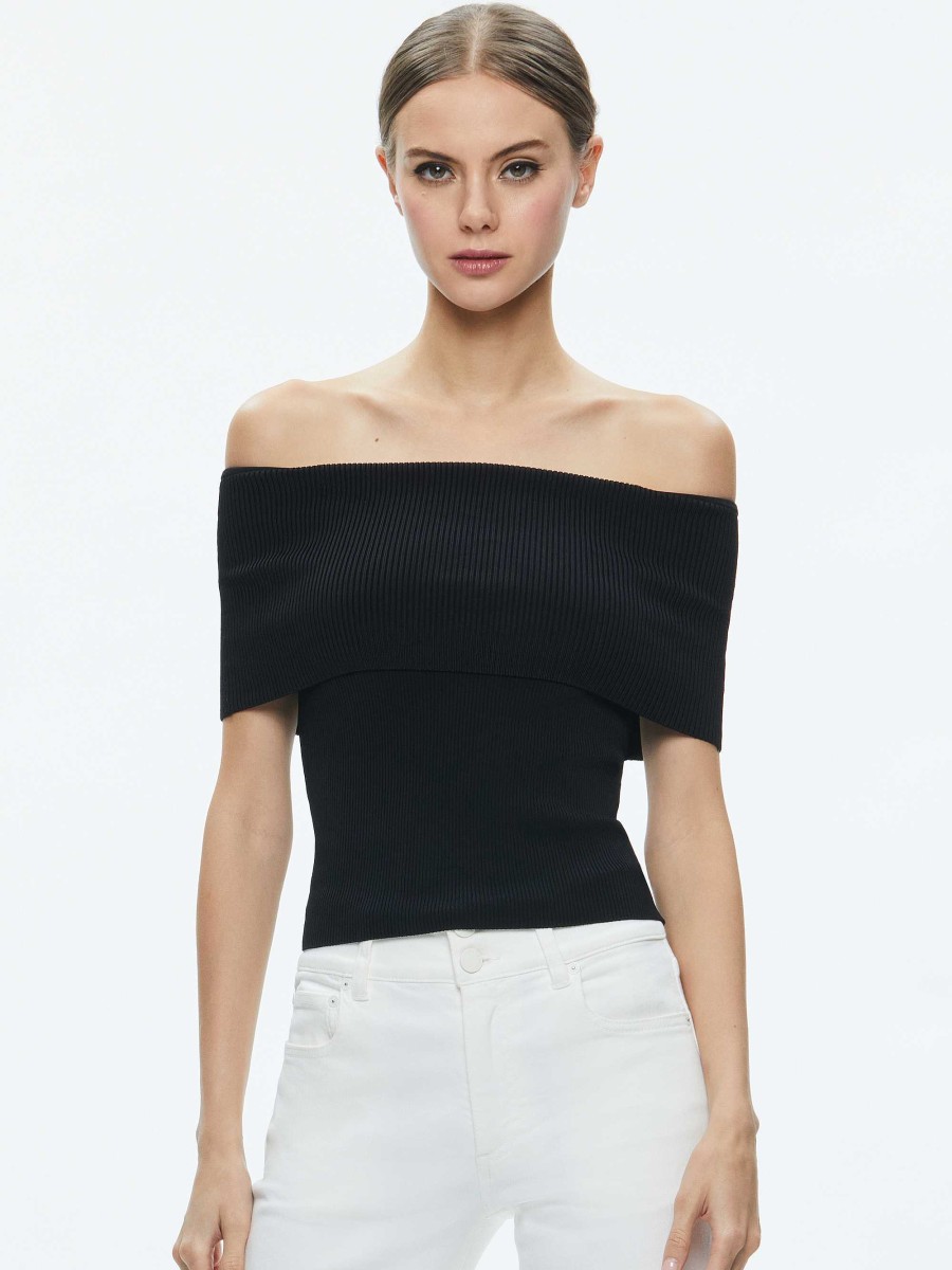 Alice and Olivia Dolan Foldover Sleeveless Pullover | Tops