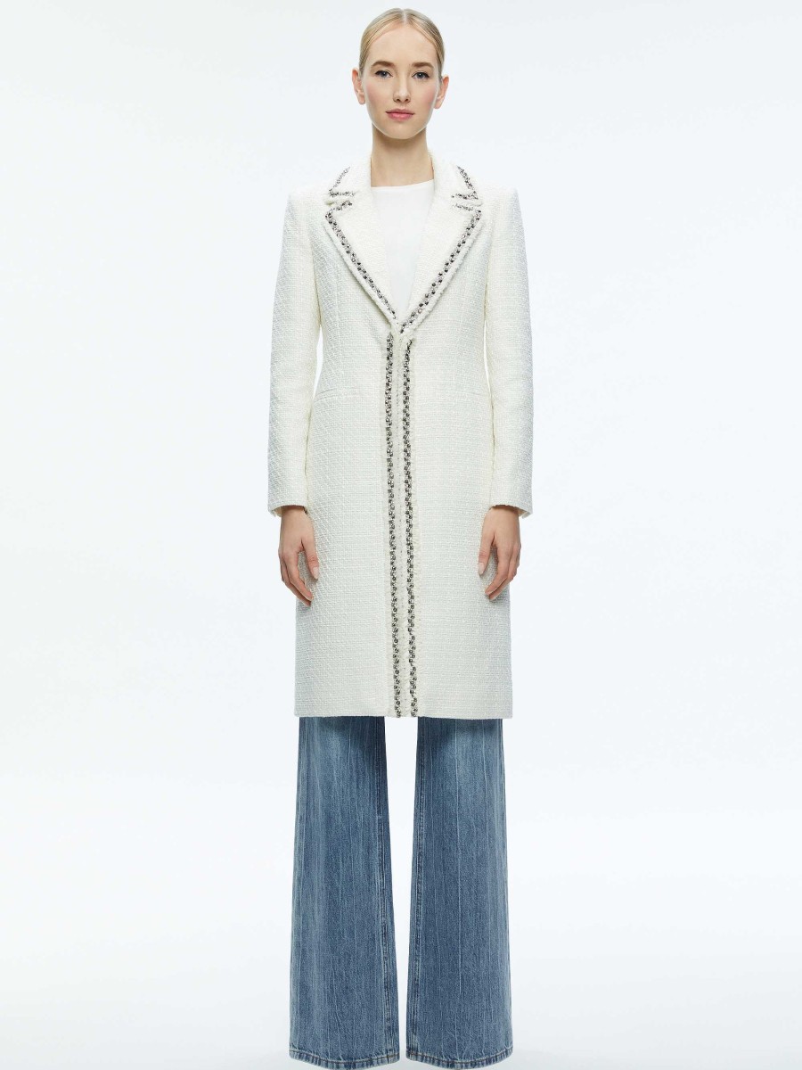 Alice and Olivia Bret Embellished Long Blazer | Jackets + Coats