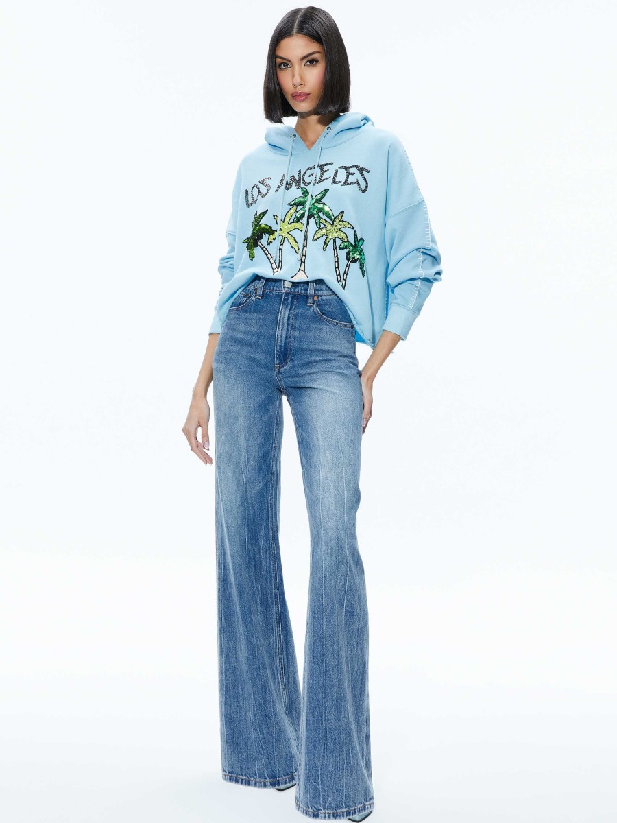 Alice and Olivia Sunny Boxy Cropped Hoodie | Sweaters