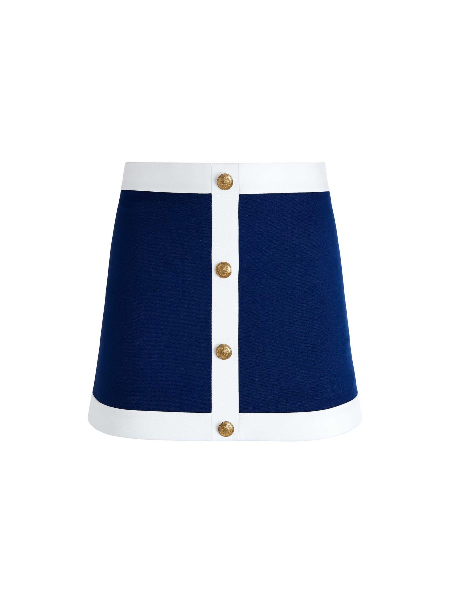 Alice and Olivia Colton Colorblock Button Front Mini Skirt | Skirts