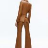 Alice and Olivia Macey Fitted Vegan Leather Blazer + Danette Vegan Leather Split Hem Trousers | Matching Sets