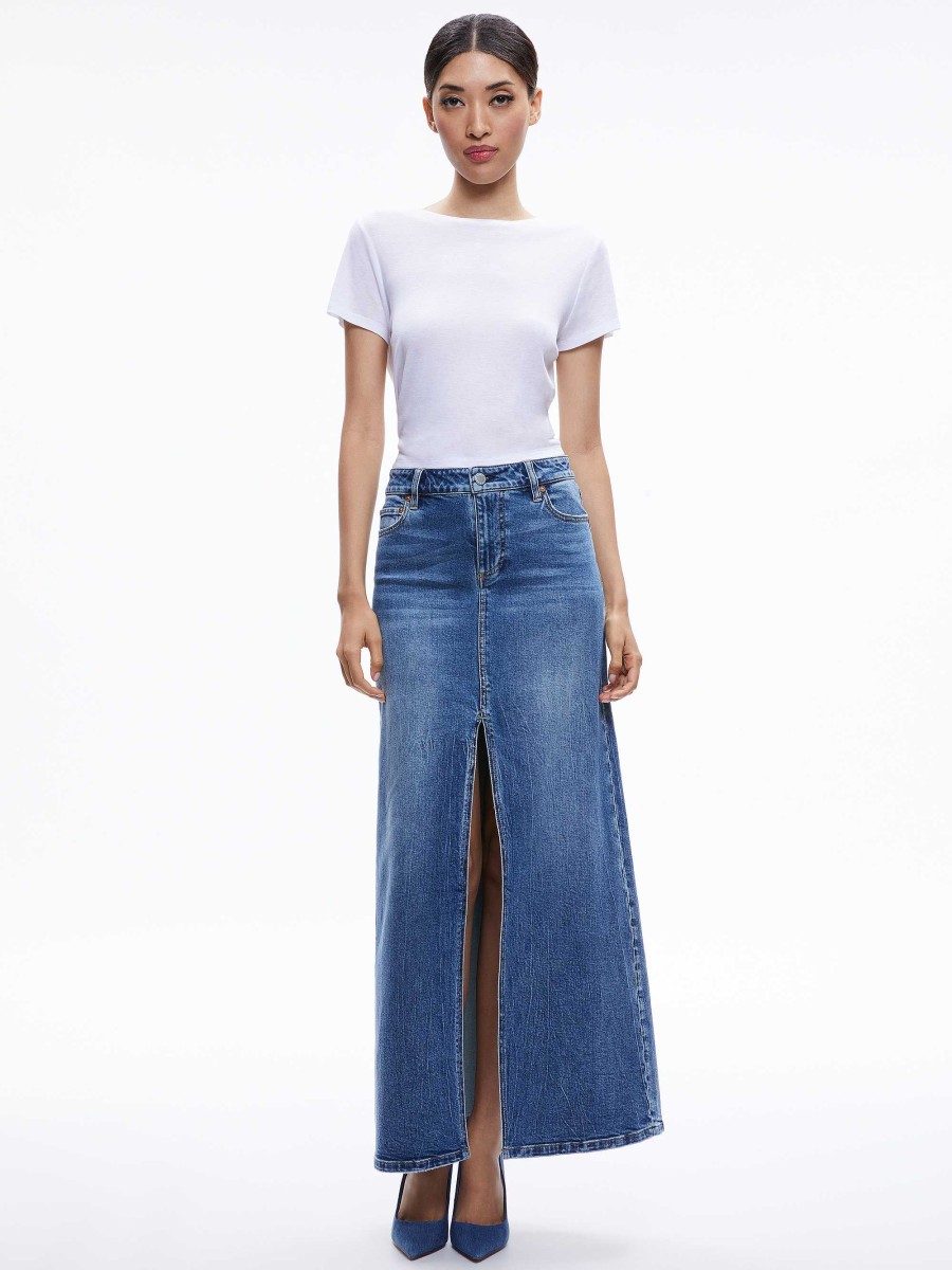 Alice and Olivia Rye Denim Maxi Skirt | Skirts