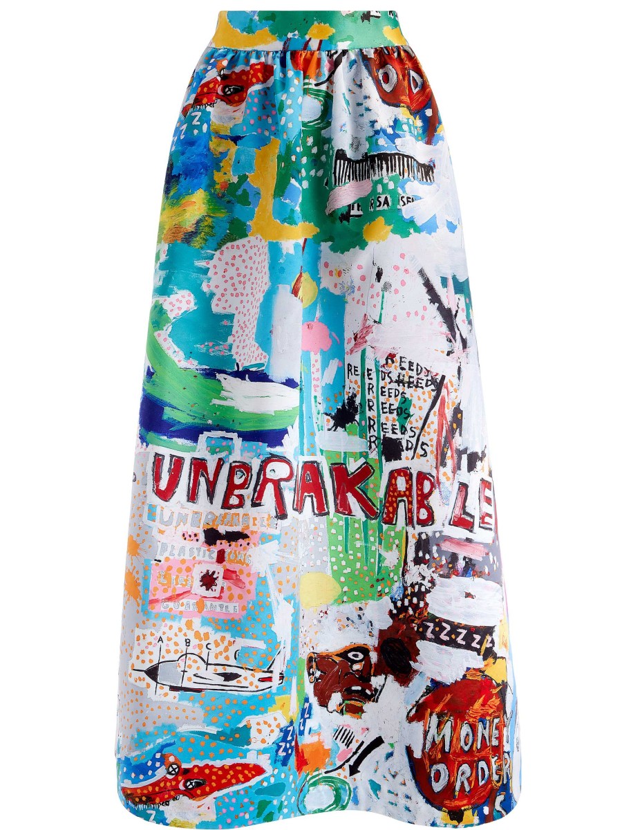 Alice and Olivia A+O X Basquiat Tina Tea Length Skirt | Skirts