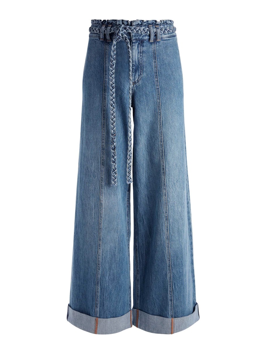 Alice and Olivia Harriet Wide Leg High Rise Paperbag Jean | Pants