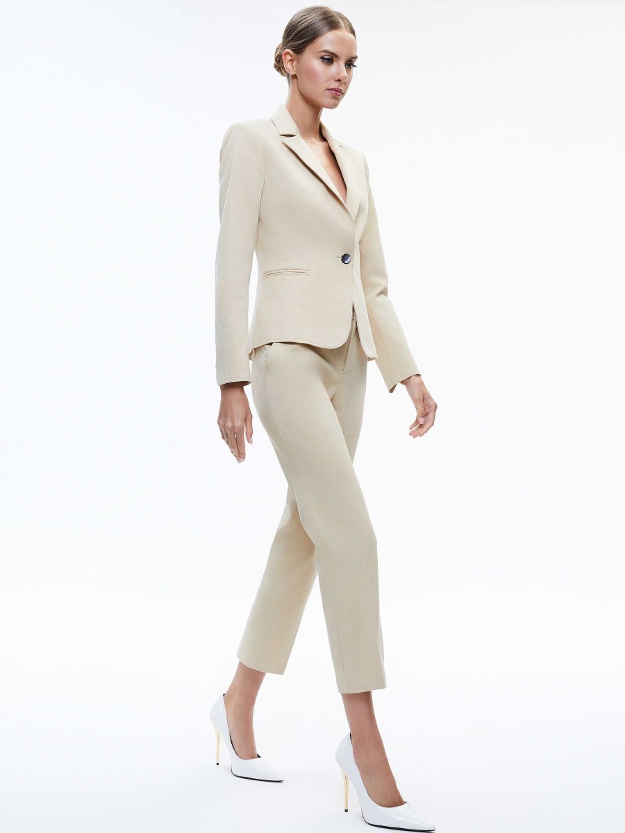 Alice and Olivia Macey Chino Fitted Notch Collar Blazer | Jackets + Coats