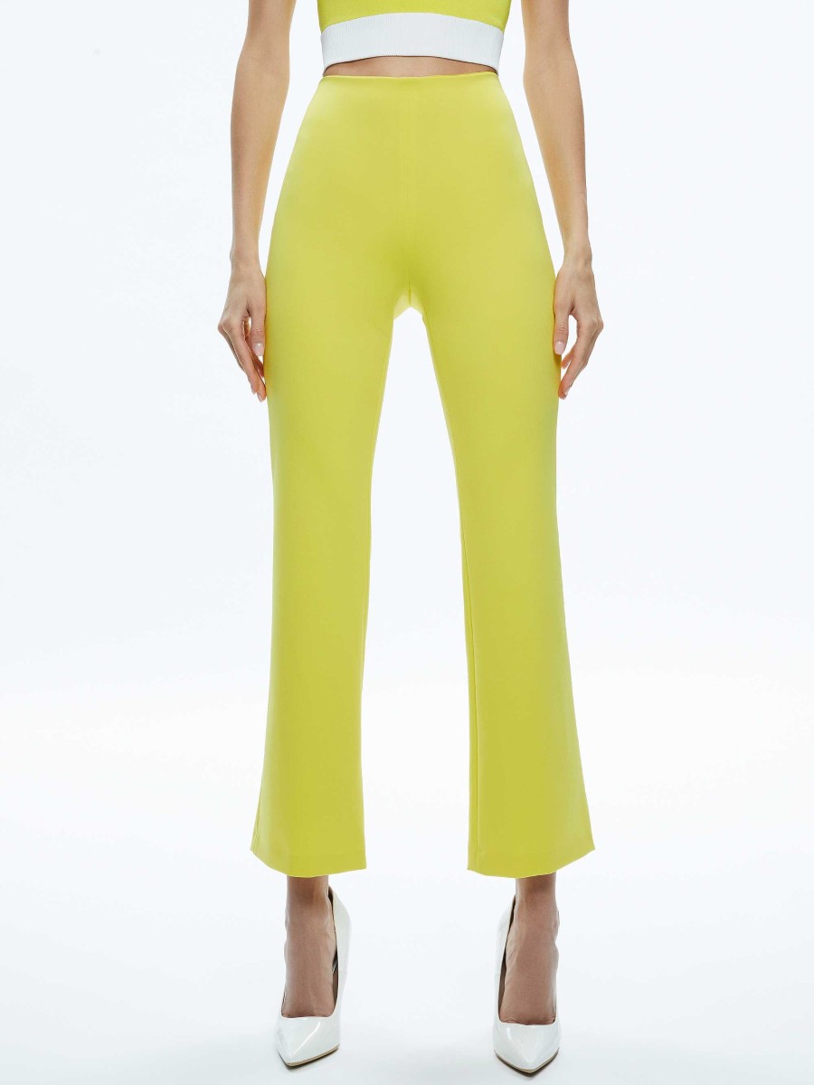 Alice and Olivia Rmp Mid Rise Back-Zip Bootcut Ankle Pant | Pants