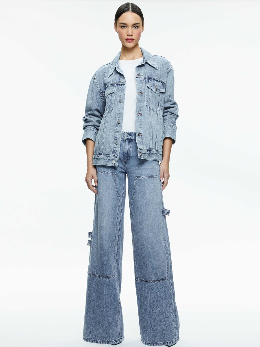 Alice and Olivia Jeff Oversized Denim Jacket | Jackets + Coats