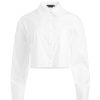 Alice and Olivia Finely Cropped Oversized Button Down Shirt | Tops