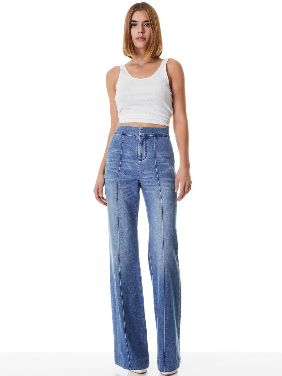 Alice and Olivia Dylan High Waisted Wide Leg Jean | Pants