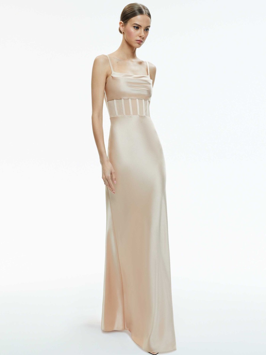 Alice and Olivia Valentina Draped Corset Maxi Dress | Dresses