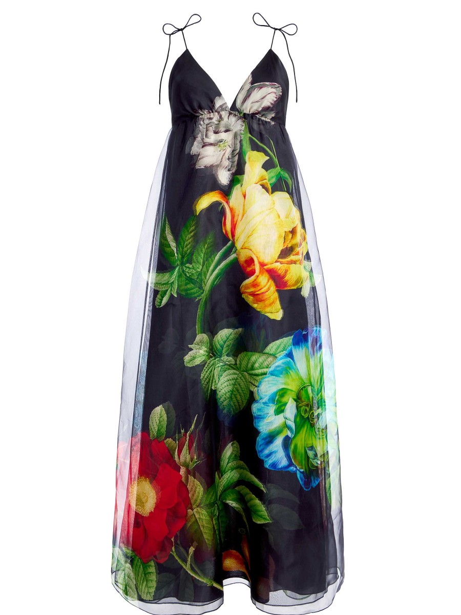 Alice and Olivia Massie Tie Strap Printed Gown | Dresses