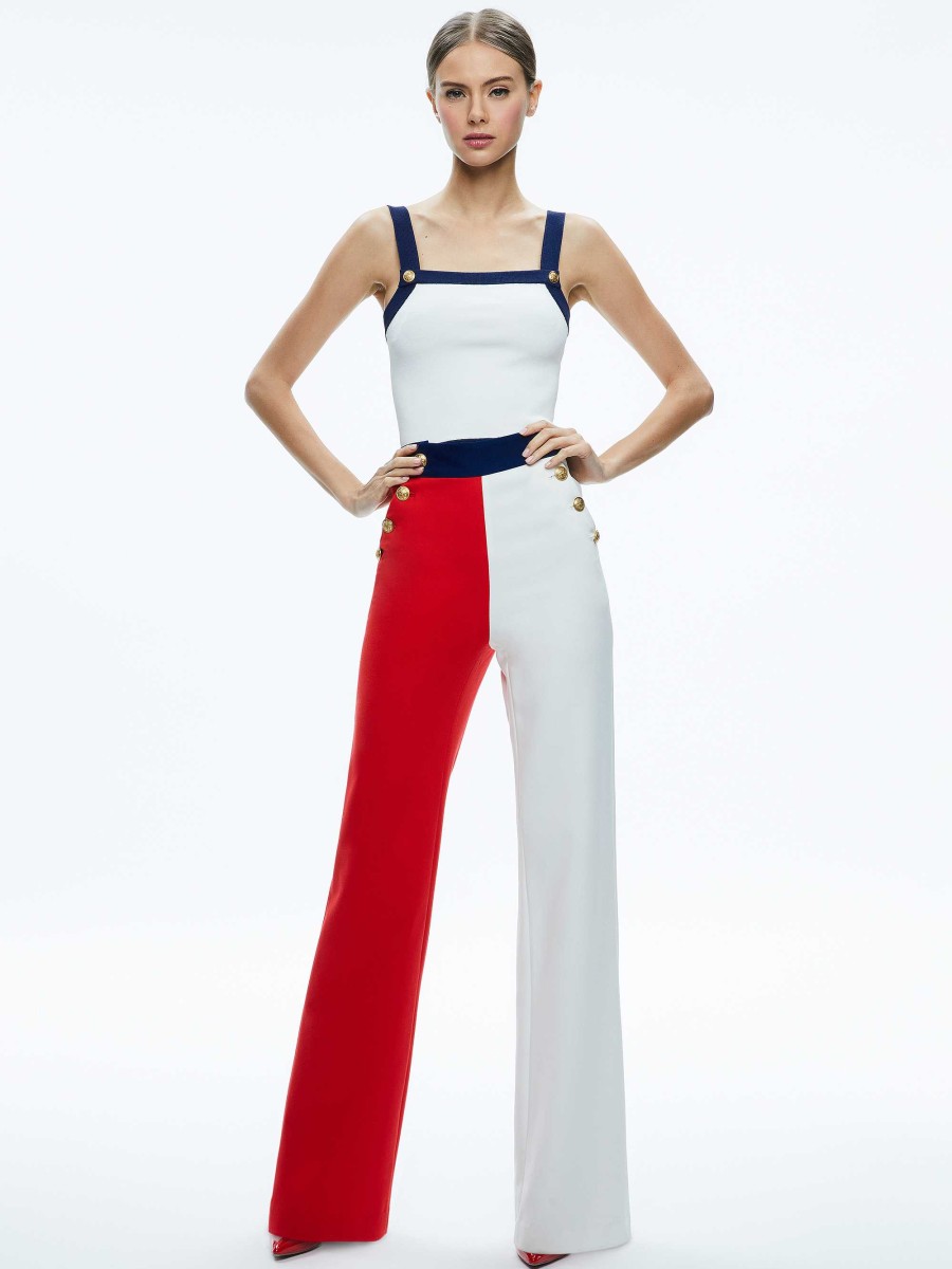 Alice and Olivia Narin High Rise Button Front Pant | Pants