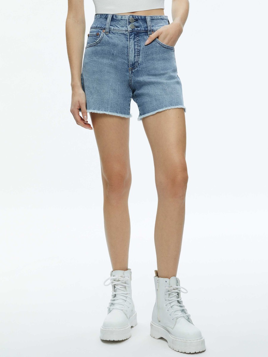 Alice and Olivia Han High Rise Wide Waistband Short | Shorts