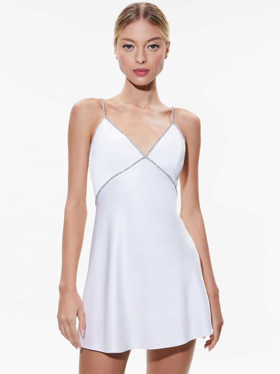 Alice and Olivia Julienne Embellished V-Neck Mini Dress | Dresses