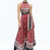 Alice and Olivia Mertie Mock Neck Pleated Maxi Dress | Dresses