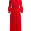 Alice and Olivia Vernia Blouson Sleeve Pleated Maxi Dress | Dresses