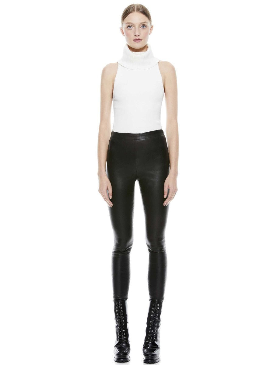 Alice and Olivia Maddox Side Zip Leather Legging | Pants