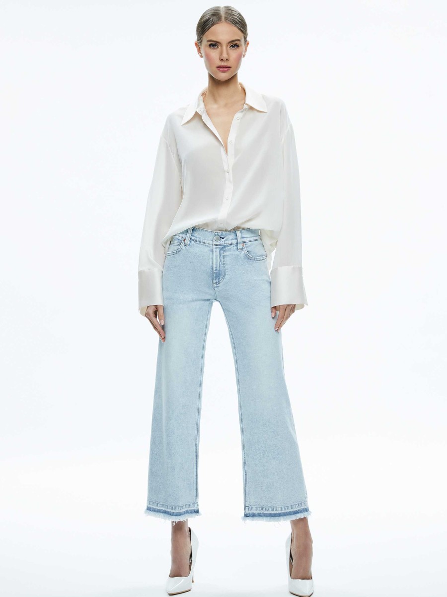 Alice and Olivia Lorrine Kick-Flare Ankle Jean | Pants