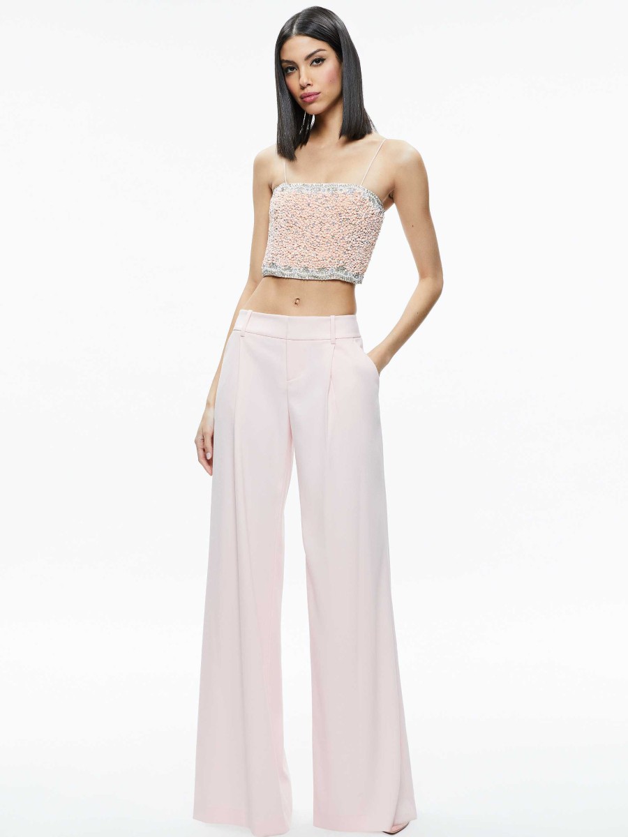 Alice and Olivia Ceresi Embellished Spaghetti Strap Top | Tops