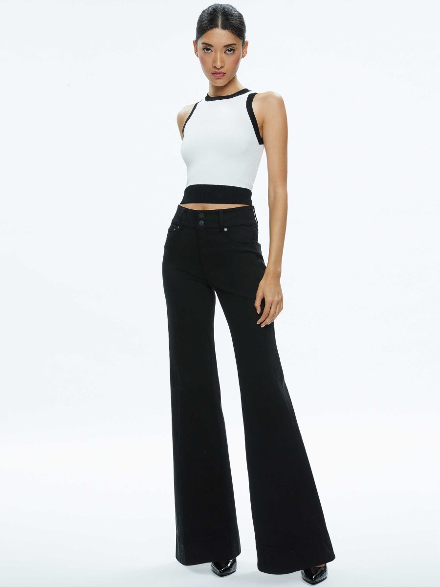 Alice and Olivia Missa 5 Pocket High Rise Wide Leg Jean | Pants