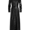 Alice and Olivia Chassidy Vegan Leather Maxi Shirt Dress | Dresses