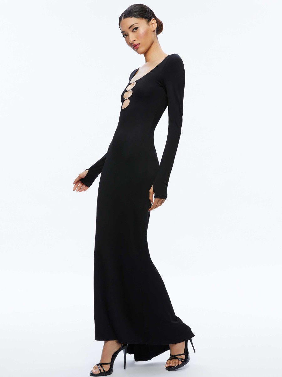 Alice and Olivia Kalena Scoop Neck Cutout Maxi Dress | Dresses