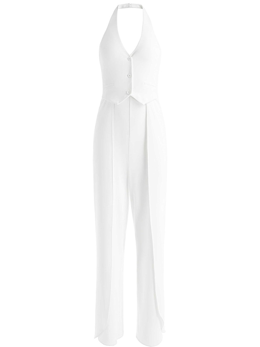 Alice and Olivia Robin Halterneck Vest Jumpsuit | Jumpsuits