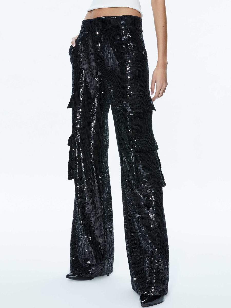 Alice and Olivia Hayes Sequin Cargo Pant | Pants