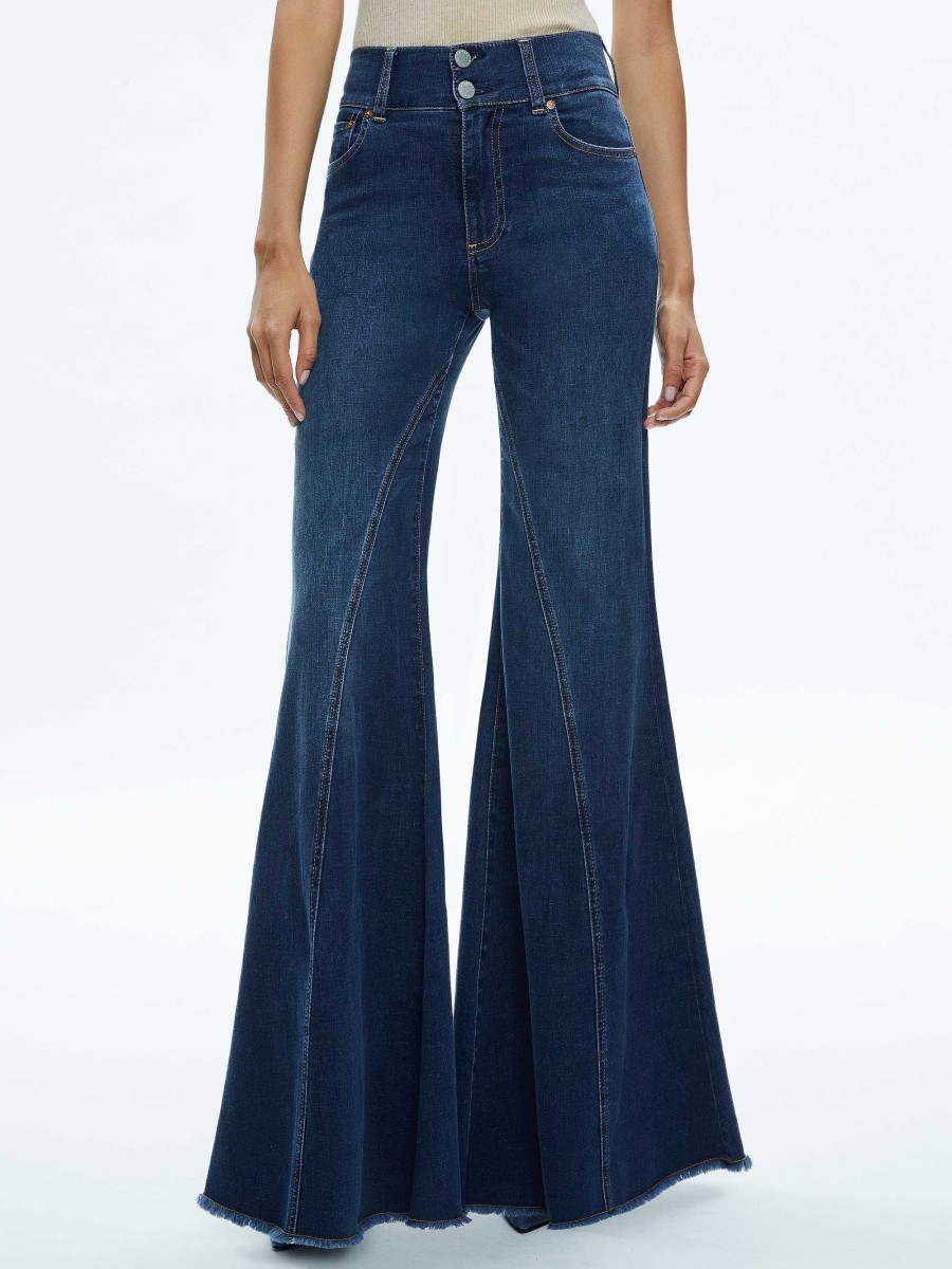 Alice and Olivia Beautiful Seamed Wide Leg Jean | Pants