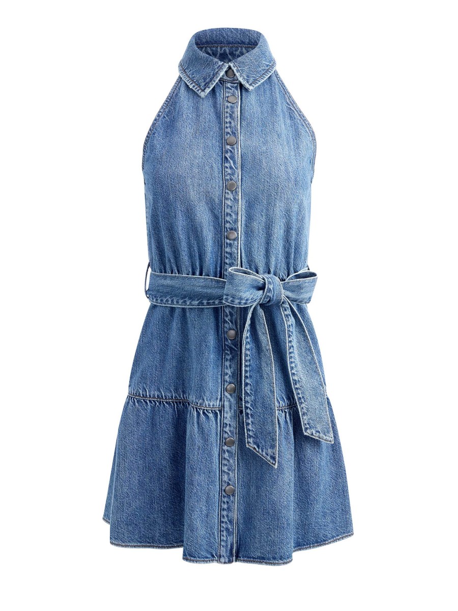 Alice and Olivia Miranda Sleeveless Mini Denim Dress | Dresses