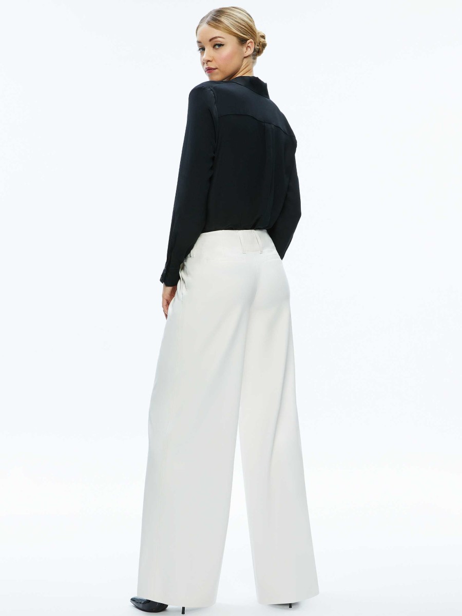 Alice and Olivia Anders Vegan Leather Low Rise Pant | Pants