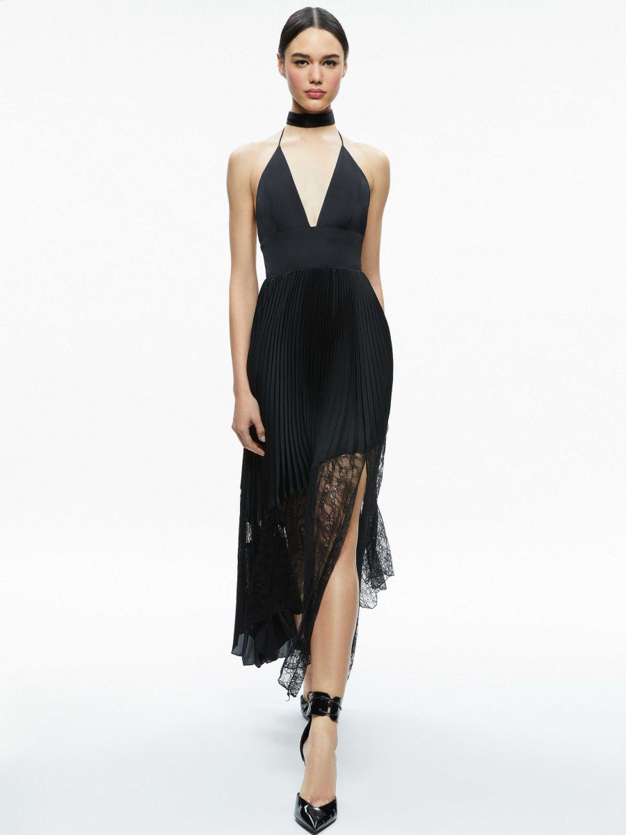 Alice and Olivia Hannah Deep V-Neck Scarf Maxi Dress | Dresses