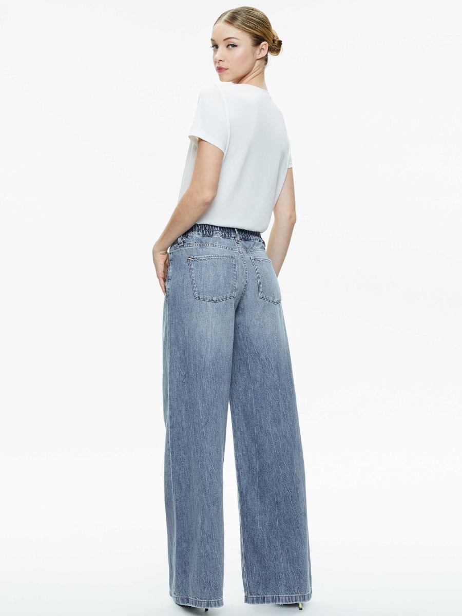 Alice and Olivia Jojo Low Rise Full Length 5 Pocket Jean | Pants