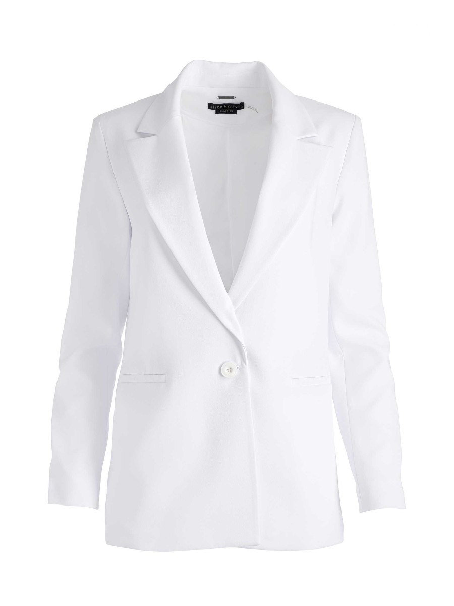 Alice and Olivia Denny Notch Collar Boyfriend Blazer | Jackets + Coats