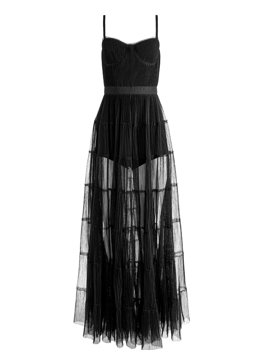 Alice and Olivia Deena Pleated Maxi Dress With Hot Pant | Dresses