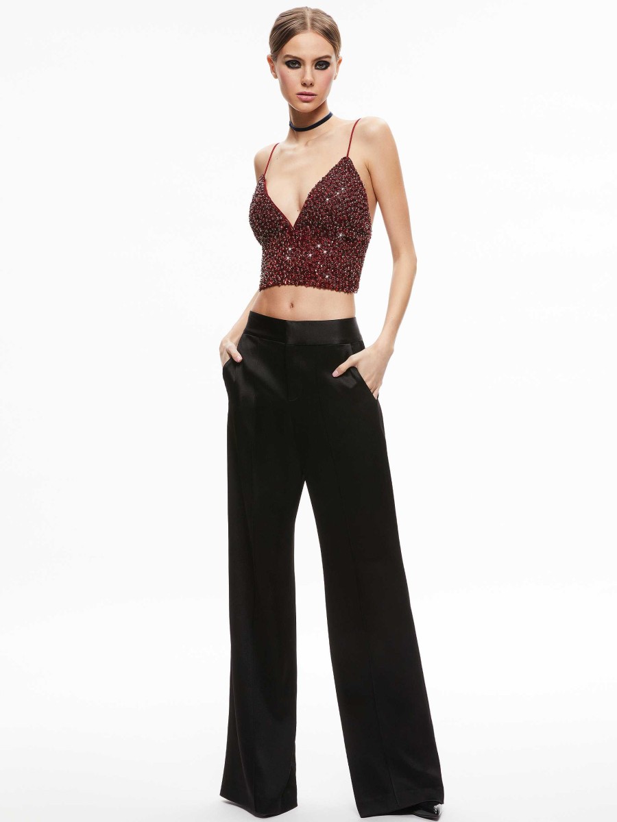 Alice and Olivia Carli Crystal Embellished Bra Top | Tops