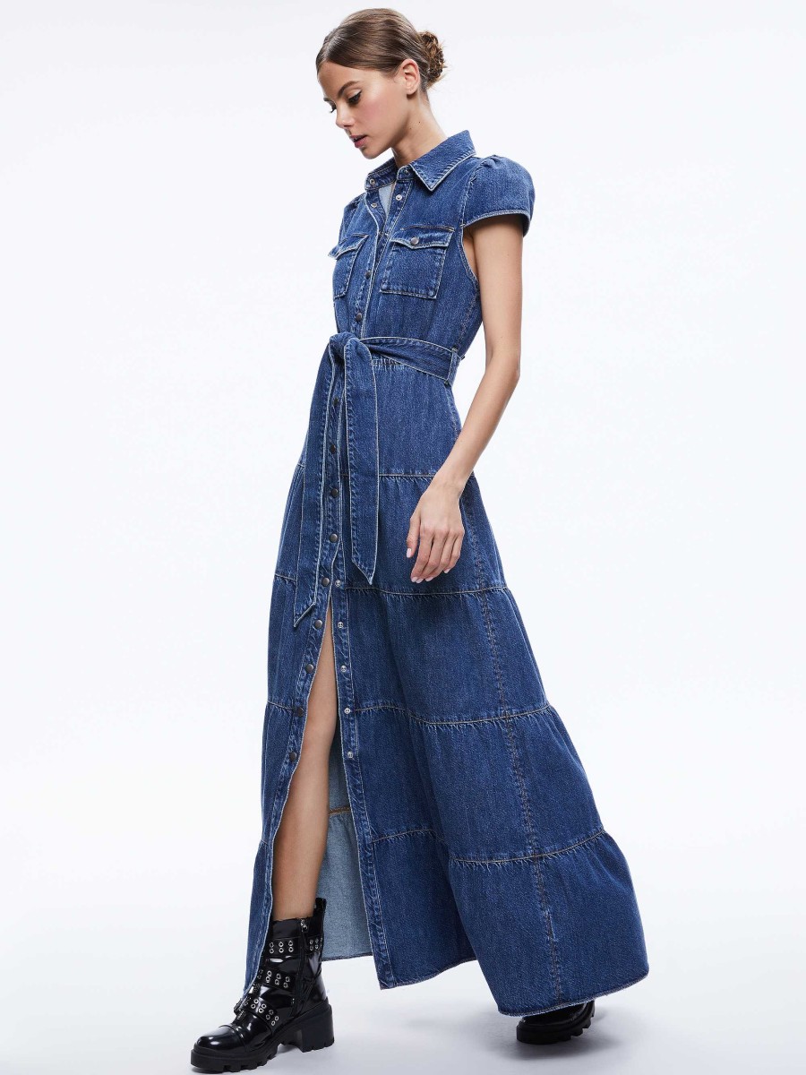 Alice and Olivia Miranda Maxi Denim Dress | Dresses