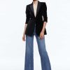 Alice and Olivia Breann Velvet Combination Blazer | Jackets + Coats